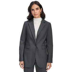 Calvin Klein Women's Pinstripe One-Button Blazer Gray Size 16 MSRP $159